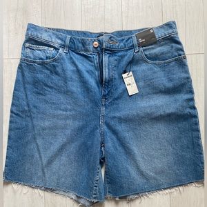 Express midi high rise Jean shorts